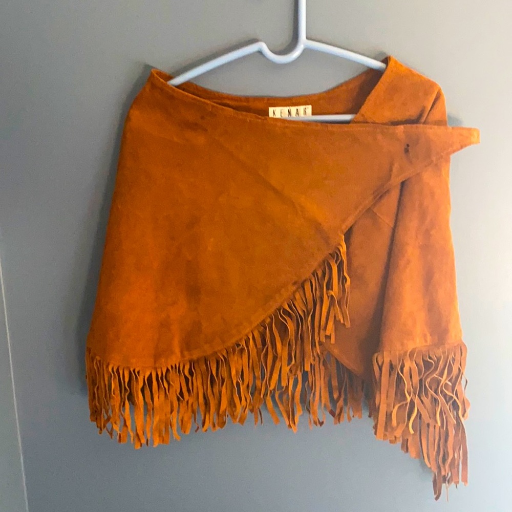 Kenar Leather Fringe Skirt